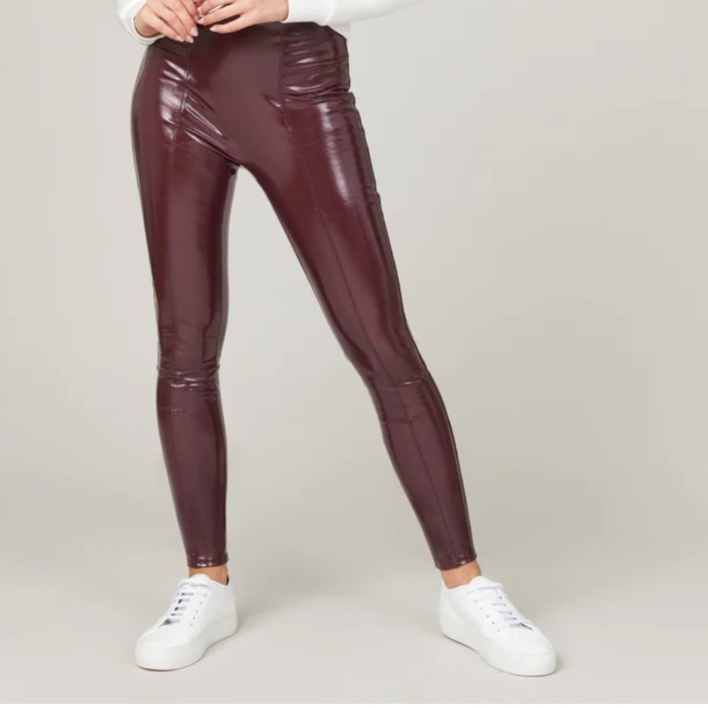 Spanks RUBY Faux Patent Leather Leggings TALL Large NWT